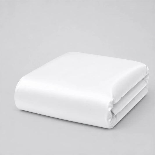Bettbezug Mako-Satin weiß uni – seidiger Glanz