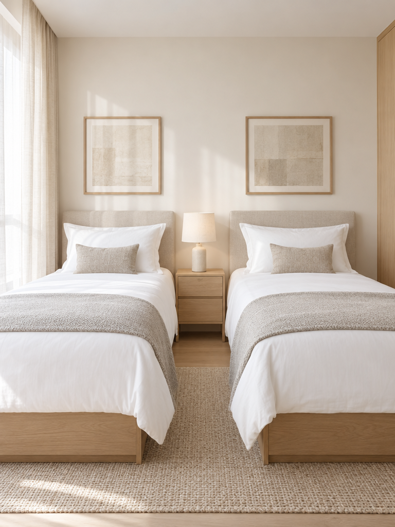 Bettlaken 100x200 auf Einzelbetten in einem Serviced Apartment