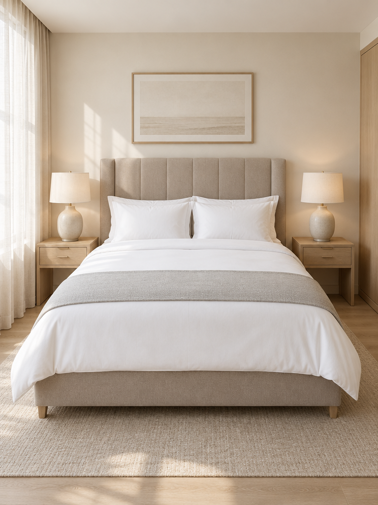 Glatt bezogenes Bettlaken 140x200 aus Baumwolle in Hotelqualität mit Bettläufer