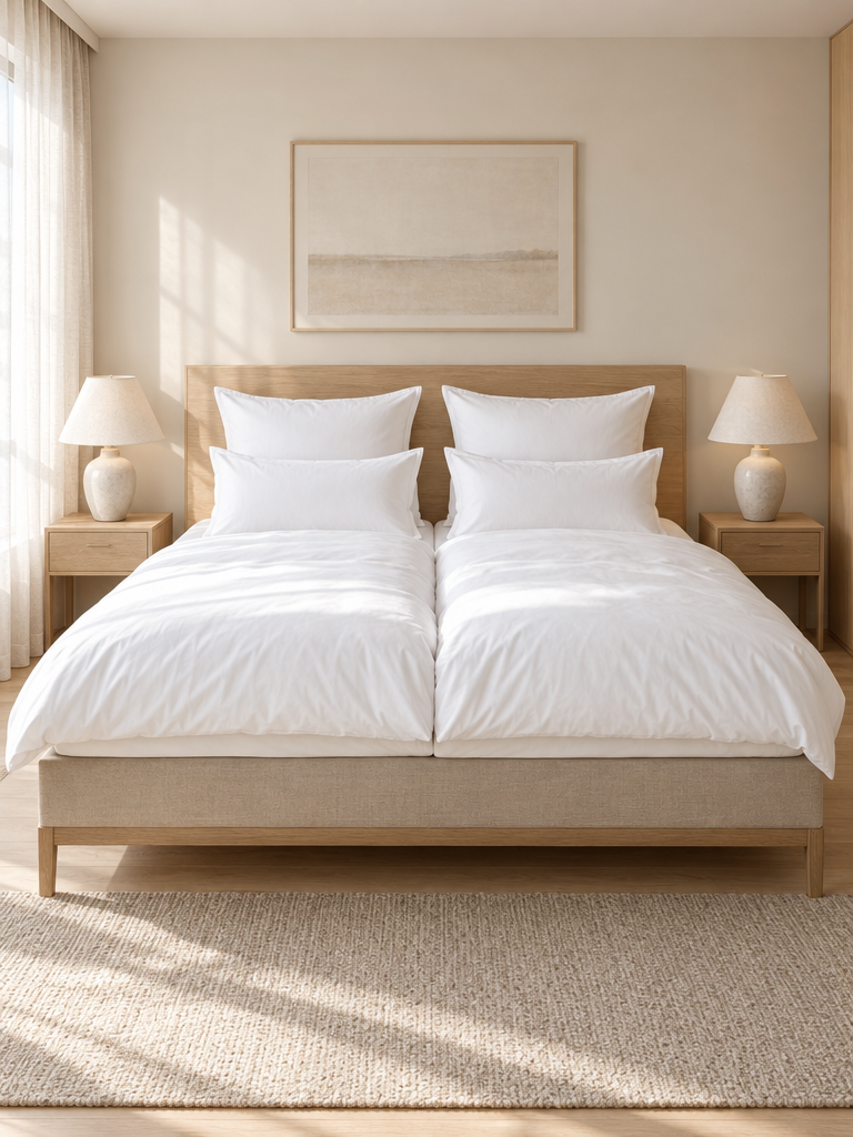 Bettwäsche 135x200 4-teilig mit zwei Decken im Doppelbett