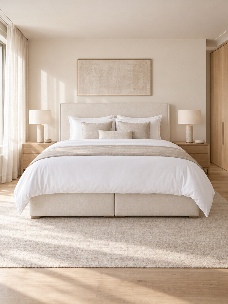 Bettwäsche Übergröße 220x240 auf einem Boxspringbett