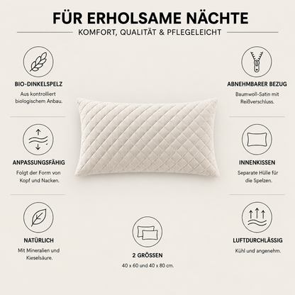Dinkelkissen mit Bio-Dinkelspelz – Eigenschaften im Überblick