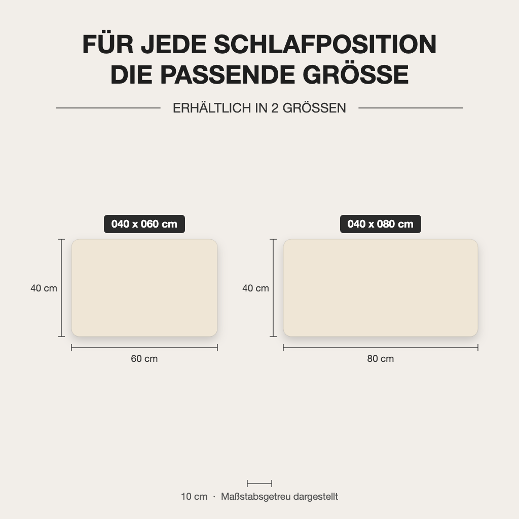 Dinkelkissen mit Bio-Dinkelspelz – verfügbare Größen