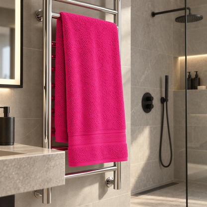 Duschtuch Pink aus Walkfrottee – Ambiente im Bad