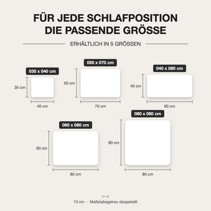 Gänsedaunen Kopfkissen mit 15 % Daunen – verfügbare Größen