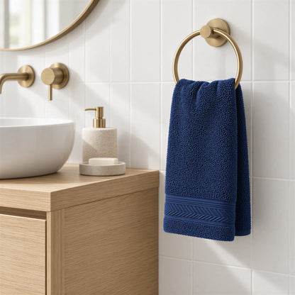 Gästetuch Navy aus Walkfrottee – Ambiente im Bad