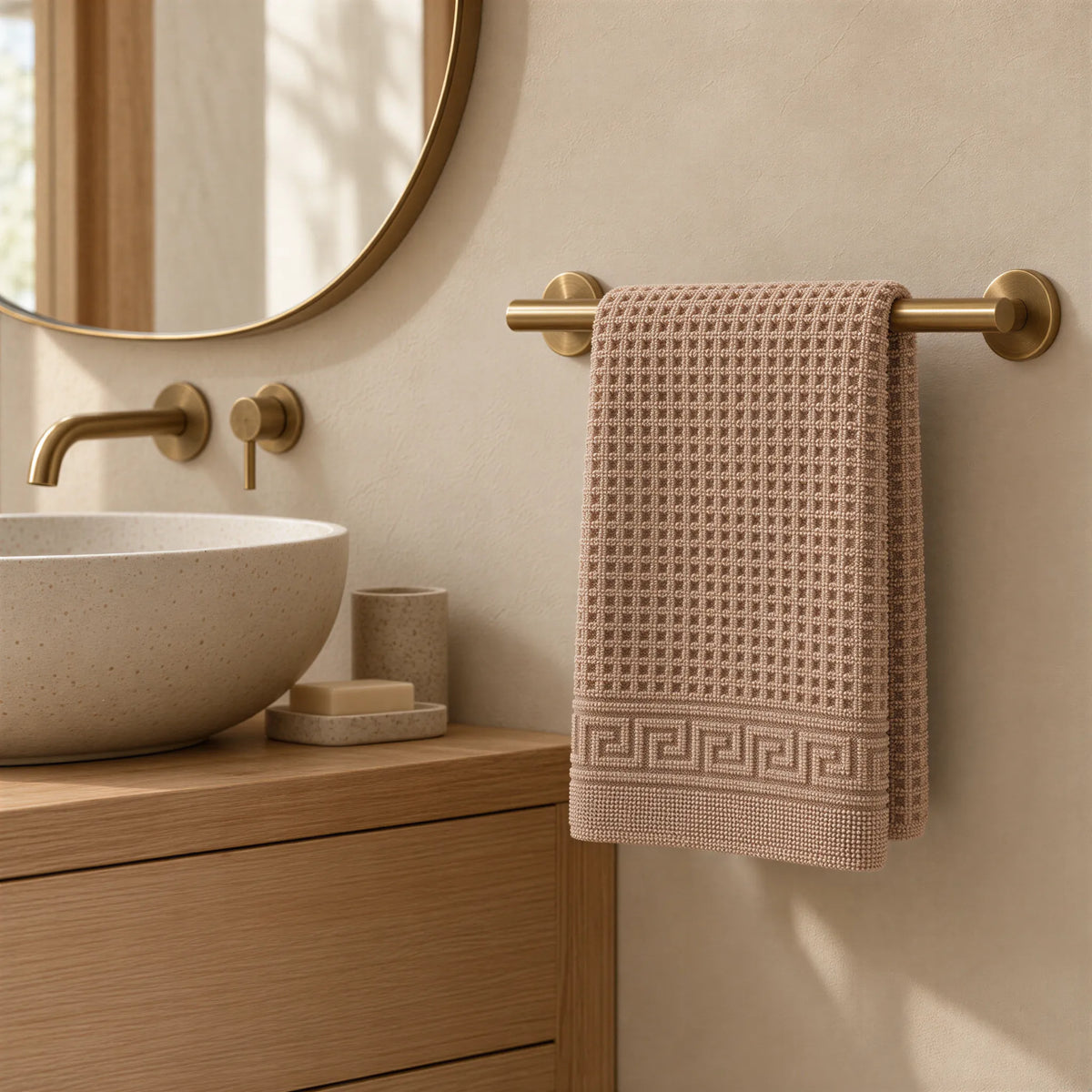 Handtuch cappuccino braun aus Zwirnfrottee – Ambiente im Bad