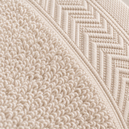 Nahaufnahme der Frottee-Schlingen – Handtuch creme beige