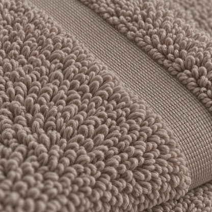 Nahaufnahme der Frottee-Schlingen – Handtuch taupe