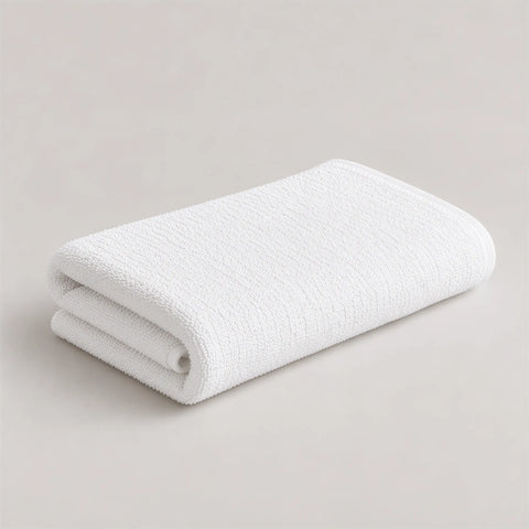 Handtuch weiß aus Zwirnfrottee, uni ohne Bordüre – 50x100 cm