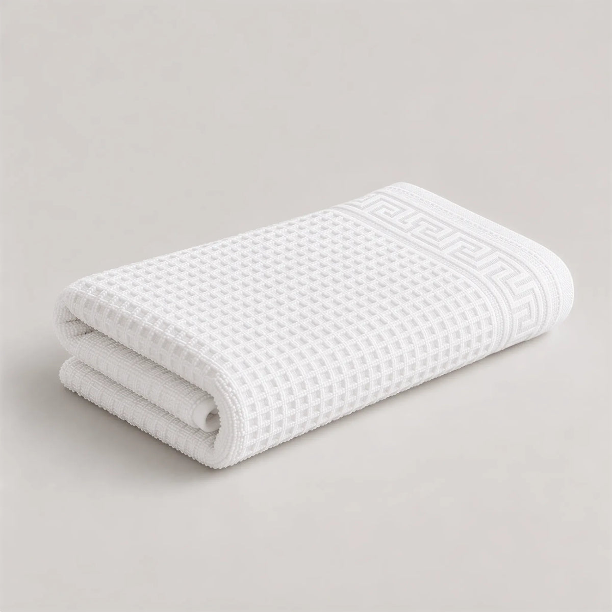 Handtuch 50 x 100 cm in Weiß – Teil des Sets „Zwirnfrottee-Handtuch-Set Weiß mit Waffelmuster, 6-teilig“