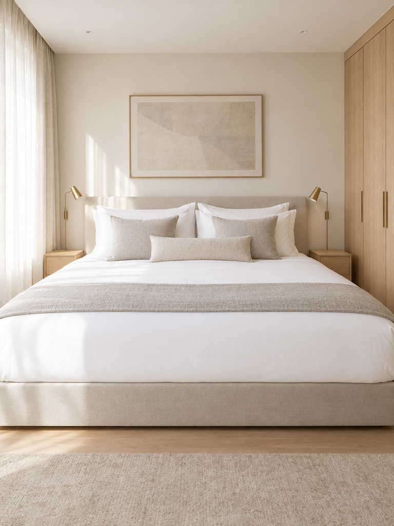 Hochwertige Spannbettlaken 200x200 in einem Serviced Apartment