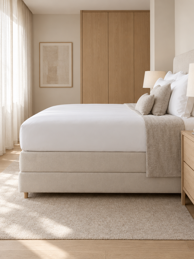 Hygienebezug bis 30 cm auf einem Boxspringbett