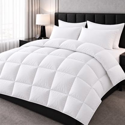 Kassettendecke mit Innenstegen auf dem Bett im Schlafzimmer