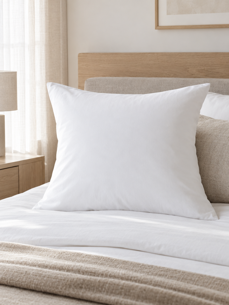 Kopfkissenbezug 80x80 mit Hotelverschluss an der Öffnung