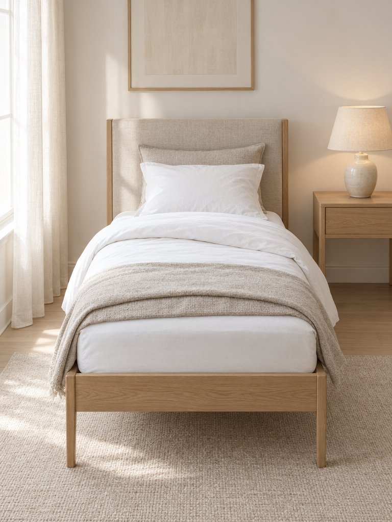 Matratzenschoner 100x200 auf einem komfortablen Einzelbett