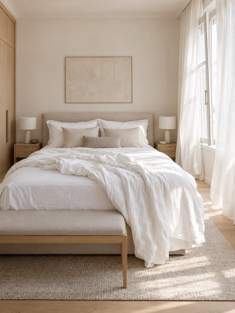 Atmungsaktiver Matratzenschoner 180x200 im sommerlichen Schlafzimmer