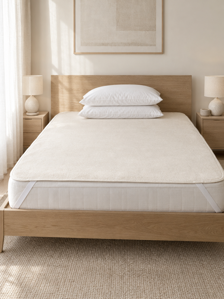 Matratzenschoner 180x200 aus Baumwolle-Molton im Doppelbett