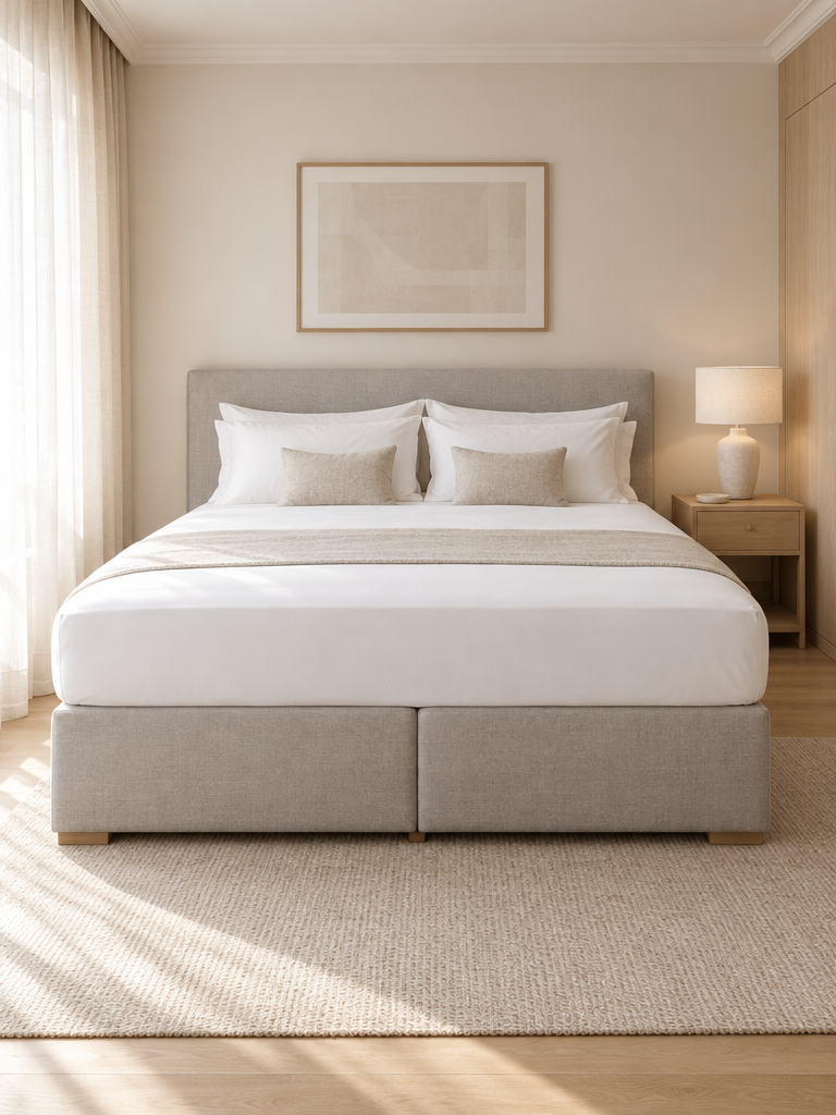 Matratzenschoner auf Boxspringbett mit Topper
