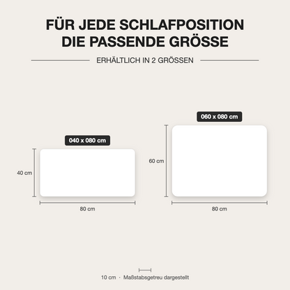 Mehrkammerkissen mit Stützkern und Faserfüllung – verfügbare Größen