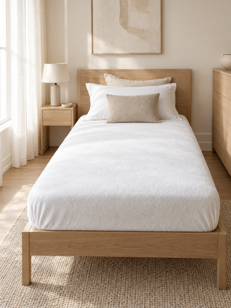Molton Matratzenschoner 100x200 in Weiß