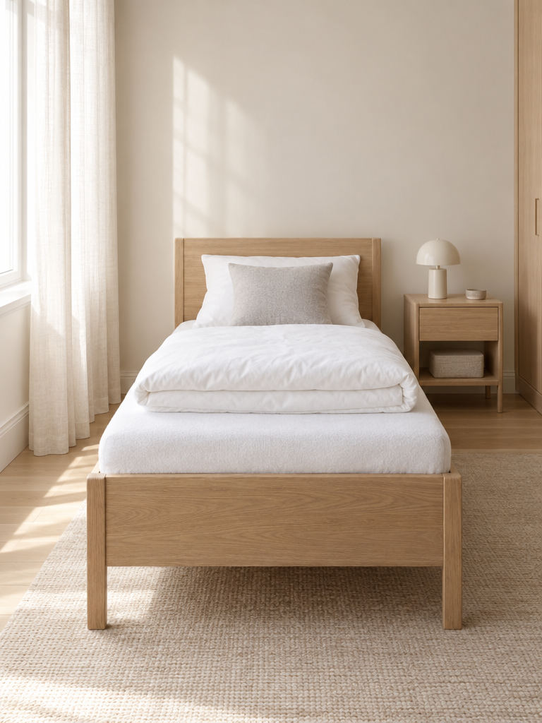 Molton Matratzenschoner 90x200 im hellen Jugendbett