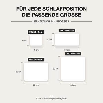 Nachfüllbares Faser-Kopfkissen mit Baumwollköper – verfügbare Größen