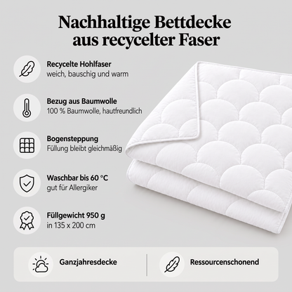 Eigenschaften der nachhaltigen Bettdecke aus recycelter Faser