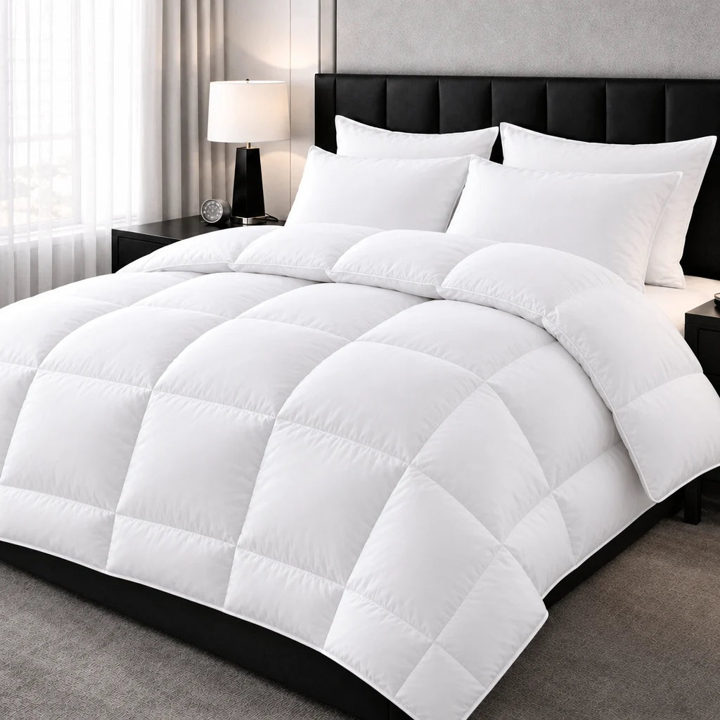 Bauschige Daunenbettdecke 90 % Daunen im Schlafzimmer