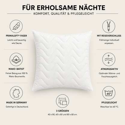 PrimaLoft® Kopfkissen mit Mako-Batist-Bezug – Eigenschaften im Überblick