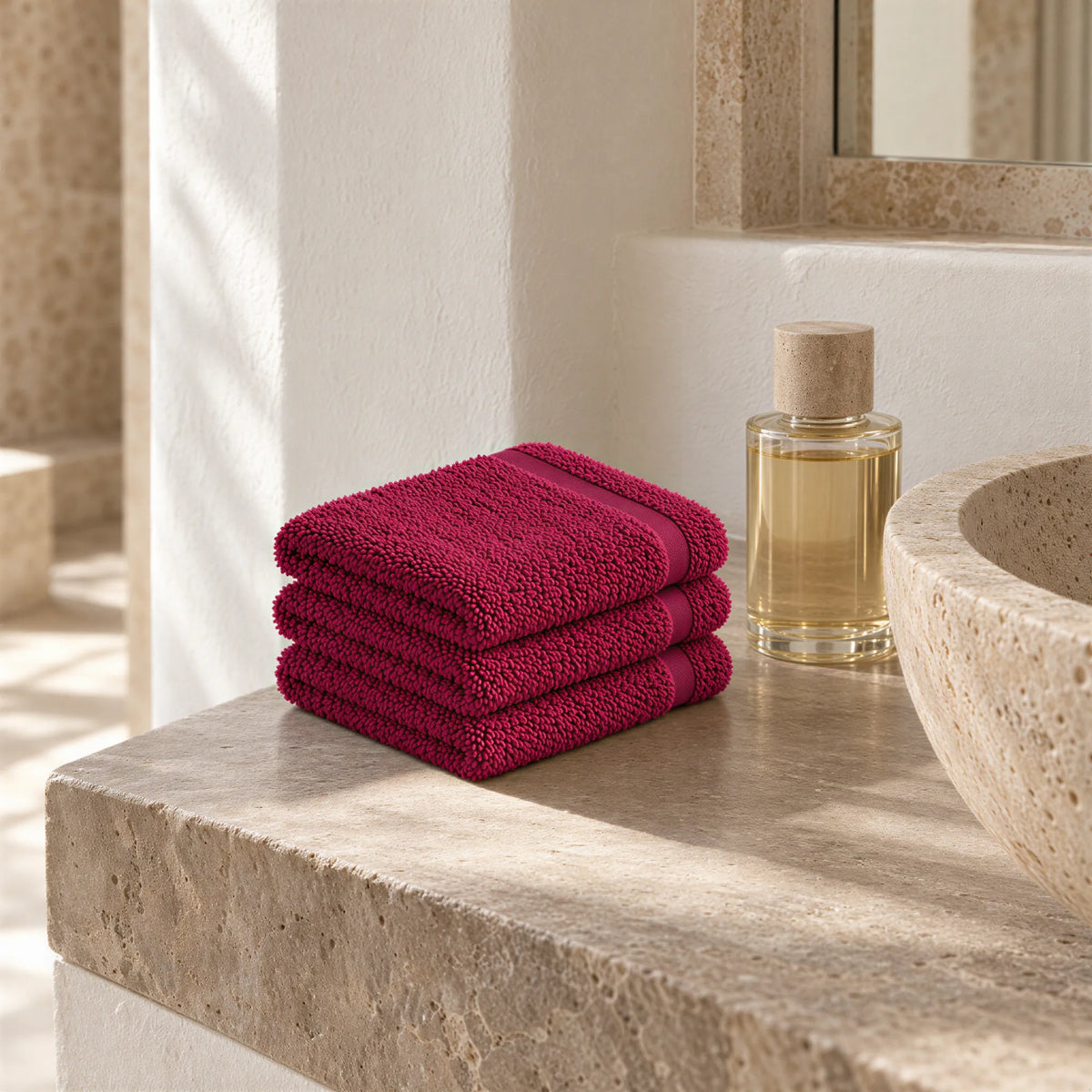 Seiftuch beere im hellen Badezimmer