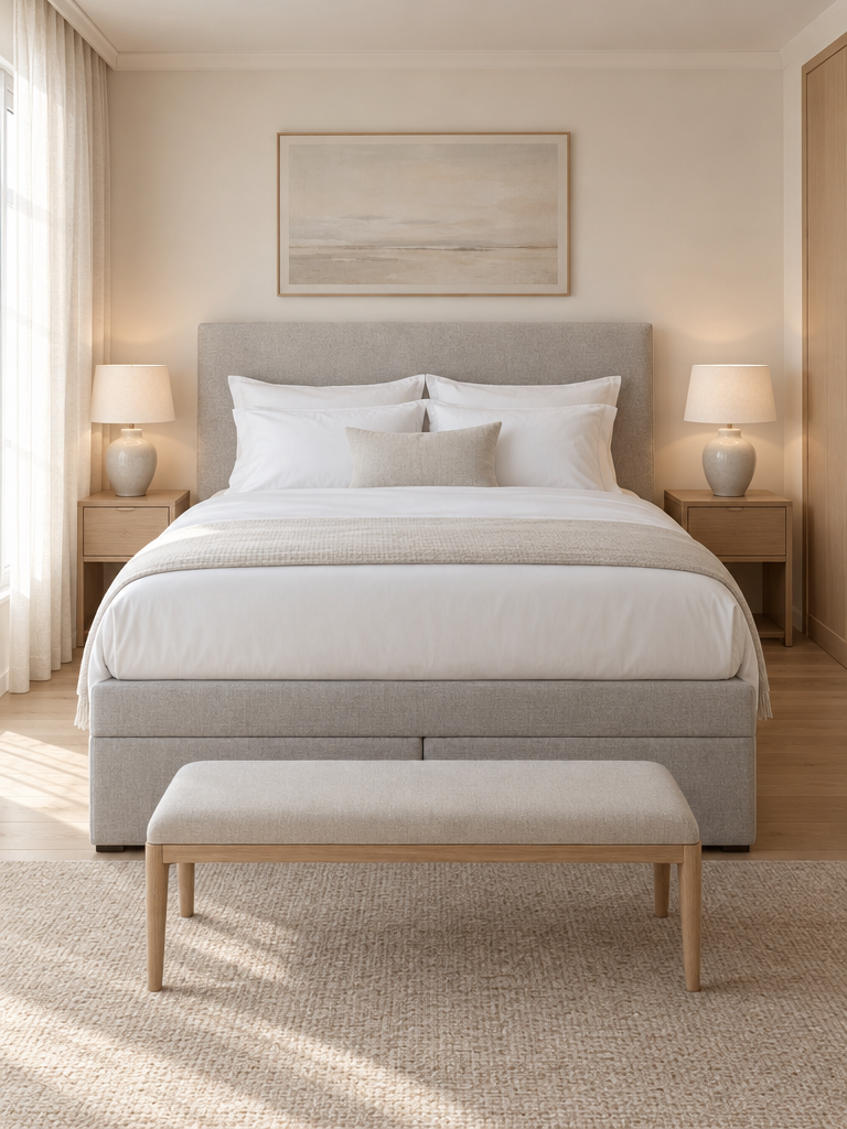 Spannbettlaken 160x200 auf einem Boxspringbett mit hoher Matratze