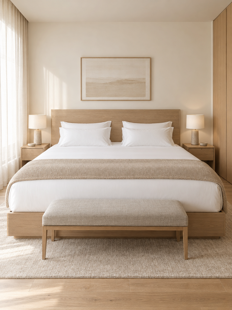 Spannbettlaken 200x200 in Weiß auf einem großen Doppelbett