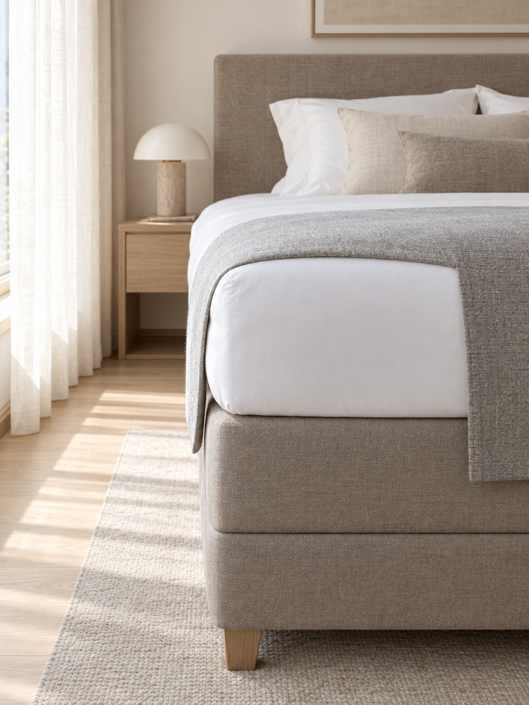 Spannbettlaken für Boxspringbett, das Matratze und Topper gemeinsam umschließt