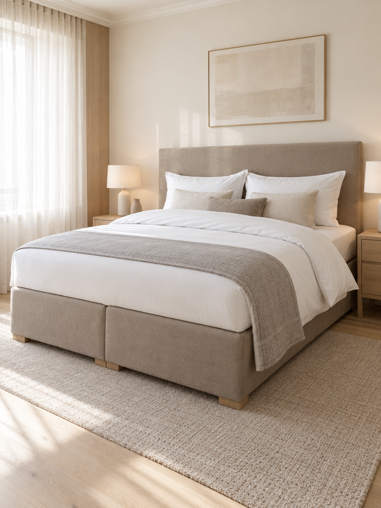 Spannbettlaken für Boxspringbett mit Topper hält Auflage und Matratze zusammen