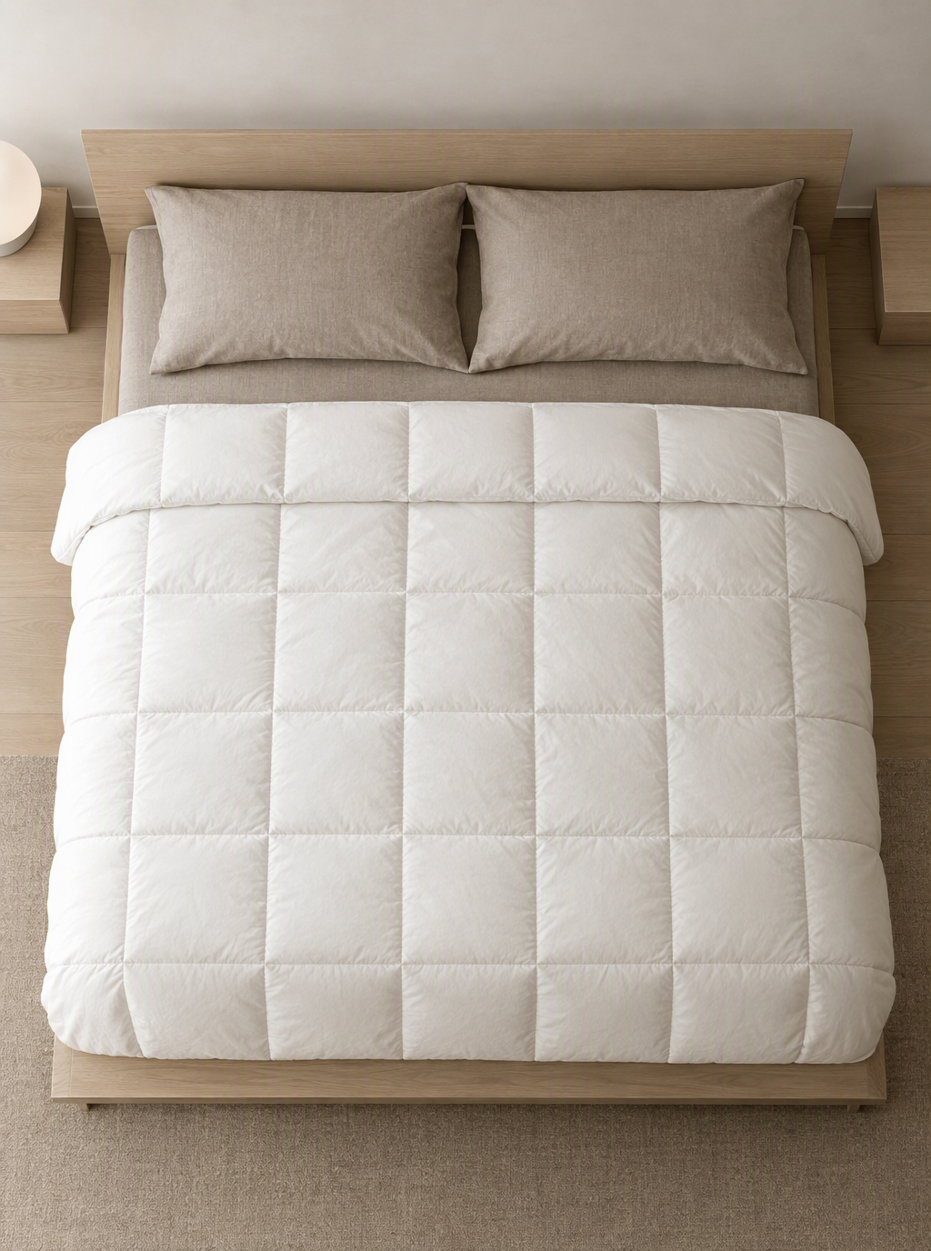 Steppdecke 135x220 mit gleichmäßiger Kassettensteppung von oben