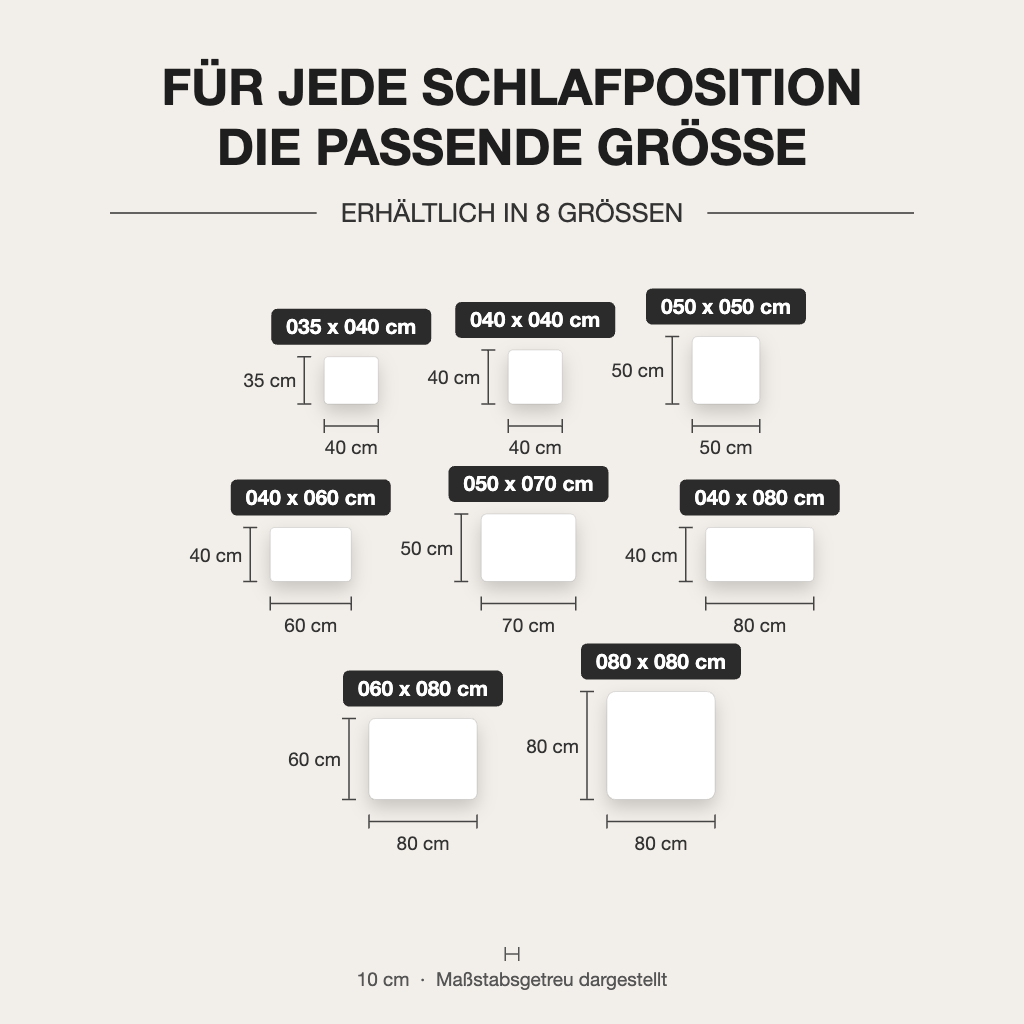 Steppkissen mit Faserfüllung – kochfest bis 95 °C – verfügbare Größen