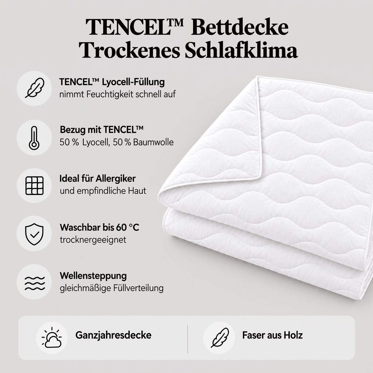 Eigenschaften der TENCEL™ Bettdecke