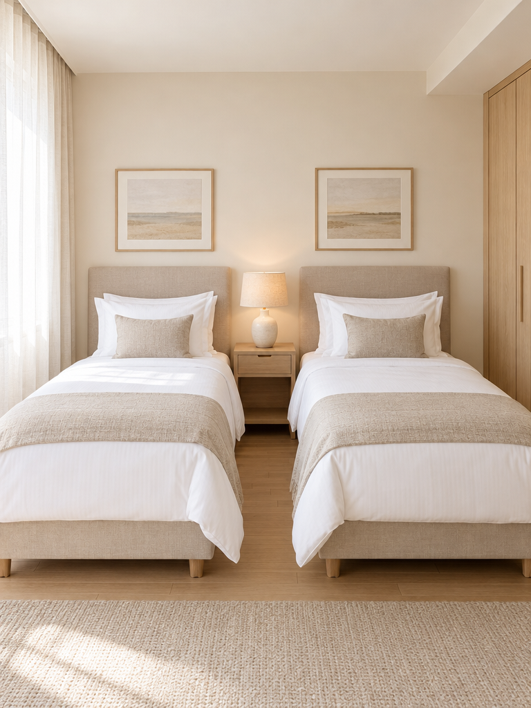 Zwei Einzelbetten 90x200 in einem Serviced Apartment
